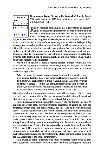 (PDF) Netnography. Doing ethnographic research online: Standards zur ...