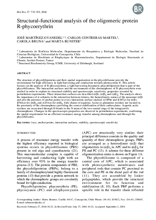 (PDF) Structural-functional analysis of the oligomeric protein R ...