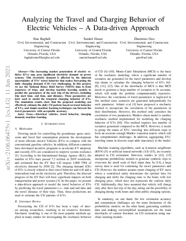 (PDF) Analyzing the Travel and Charging Behavior of Electric Vehicles ...