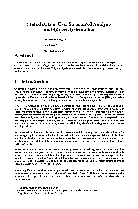 (PDF) Statecharts in use: structured analysis and object-orientation