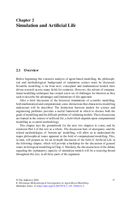 (PDF) Simulation and Artificial Life