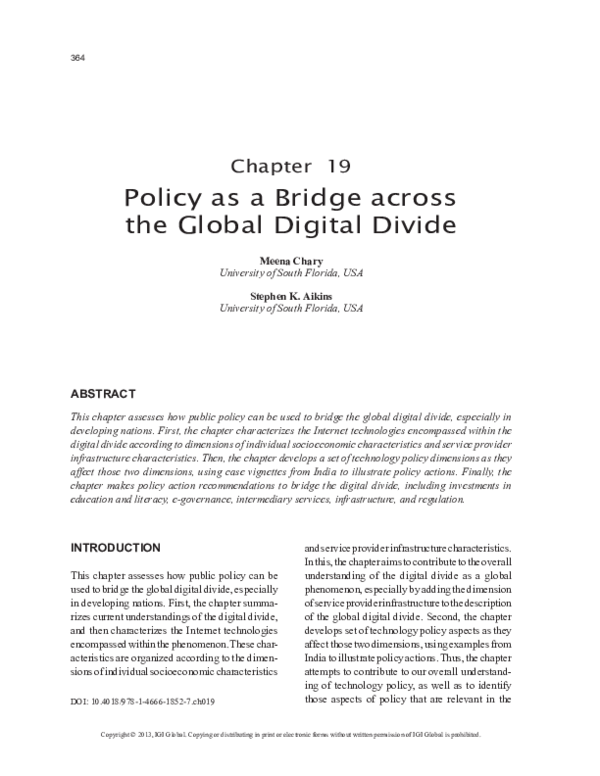 (PDF) Policy as a Bridge across the Global Digital Divide