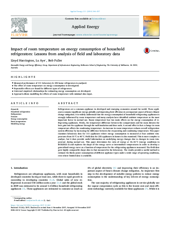 (PDF) Impact of room temperature on energy consumption of household ...