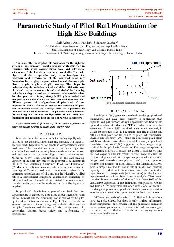 (PDF) Parametric Study of Piled Raft Foundation for High Rise Buildings