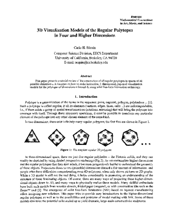(PDF) 3D Visualization Model of the Regular Polytopes in Four and ...