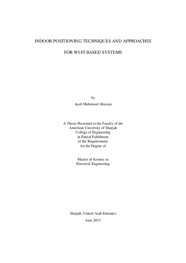 (PDF) Indoor Positioning Techniques and Approaches for Wi-Fi Based Systems