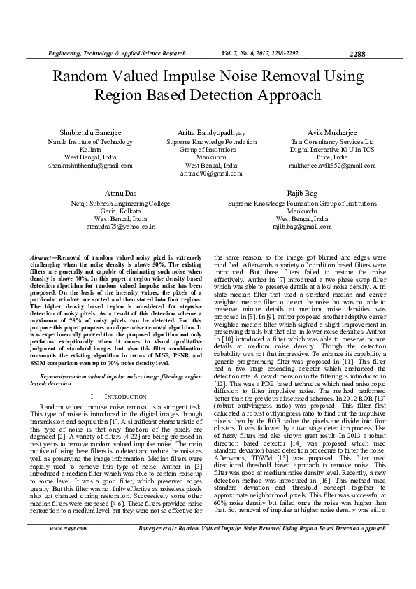 (PDF) Random Valued Impulse Noise Removal Using Region Based Detection ...