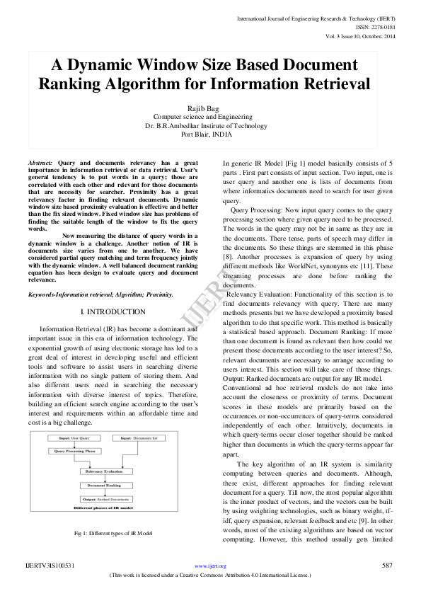 (PDF) A Dynamic Window Size Based Document Ranking Algorithm for ...
