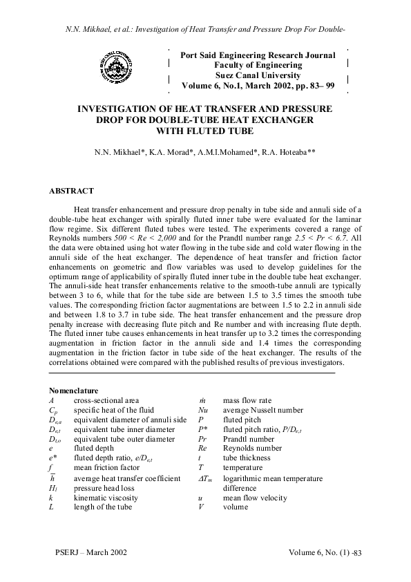 (PDF) Investigation of heat transfer and pressure drop in plate heat ...