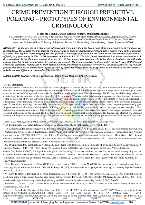 (PDF) •“Crime prevention through predictive policing – A Prototypes of ...