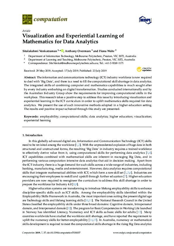 (PDF) Visualization and Experiential Learning of Mathematics for Data ...