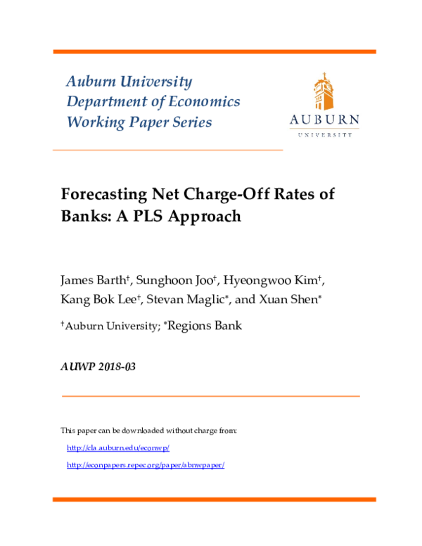 (PDF) Forecasting Net Charge-Off Rates of Banks: A PLS Approach