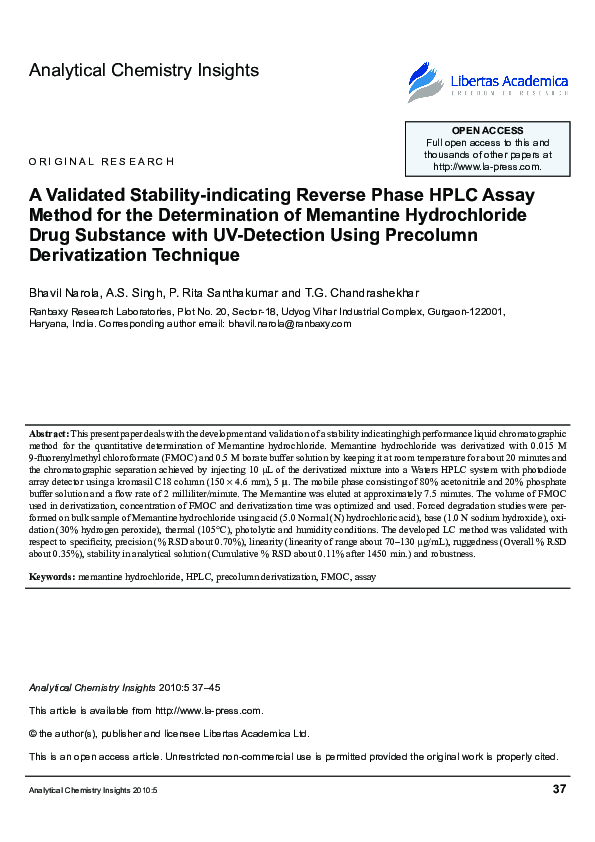 (PDF) A Validated Stability-indicating Reverse Phase HPLC Assay Method ...