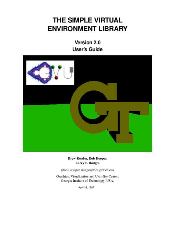 (PDF) The Simple Virtual Environment Library: Verson 2.0 Users Guide