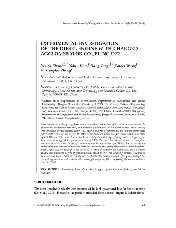 (PDF) An Experimental Investigation on a Diesel Engine with Hydrogen ...