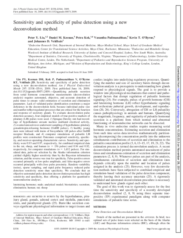 (PDF) Sensitivity and specificity of pulse detection using a new ...