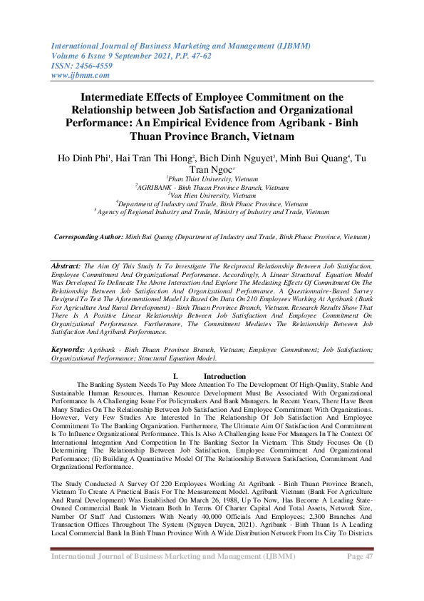 (PDF) Intermediate Effects of Employee Commitment on the Relationship ...