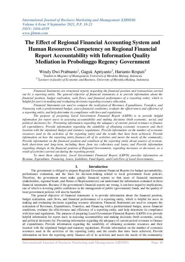 (PDF) The Effect of Regional Financial Accounting System and Human ...
