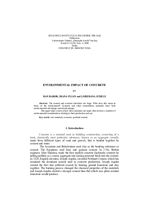 (PDF) Environmental Impact of Concrete