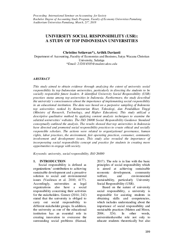 (PDF) University Social Responsibility (Usr): A Study of Top Indonesian ...