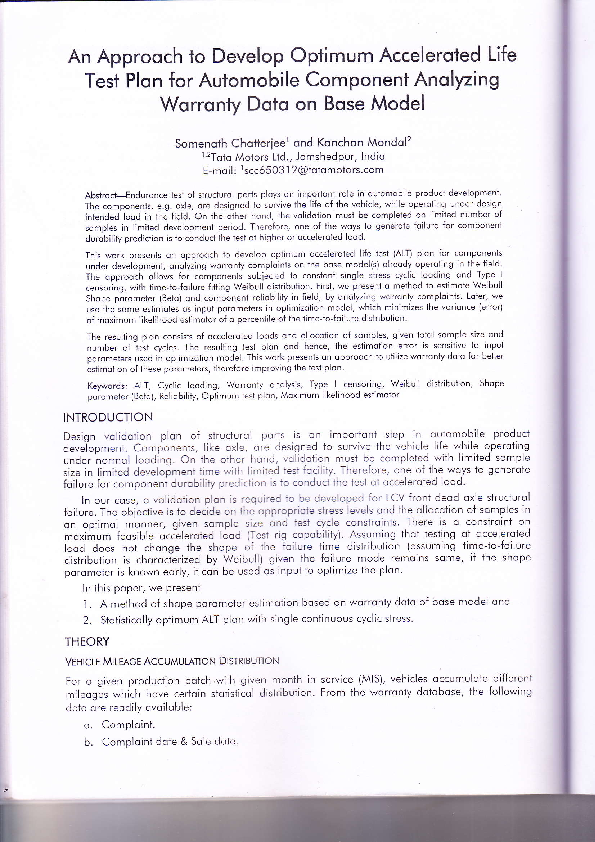 (PDF) An Approach to Develop Optimum Accelerated Life Test Plan for ...