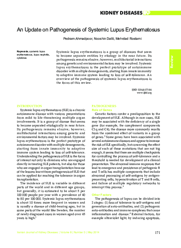 (PDF) An update on pathogenesis of systemic lupus erythematosus