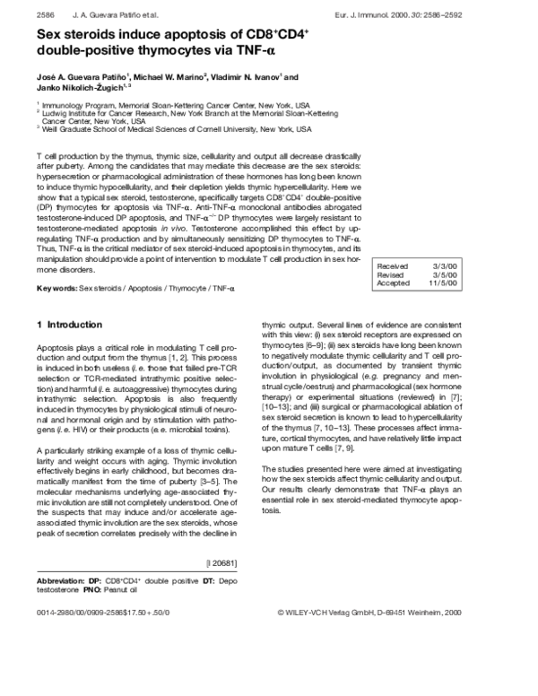 (PDF) Sex steroids induce apoptosis of CD8+ CD4+ double positive ...