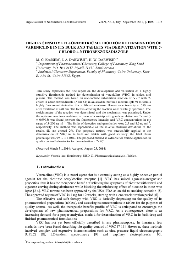 (PDF) Highly Sensitive Fluorimetric Method for Determination of ...