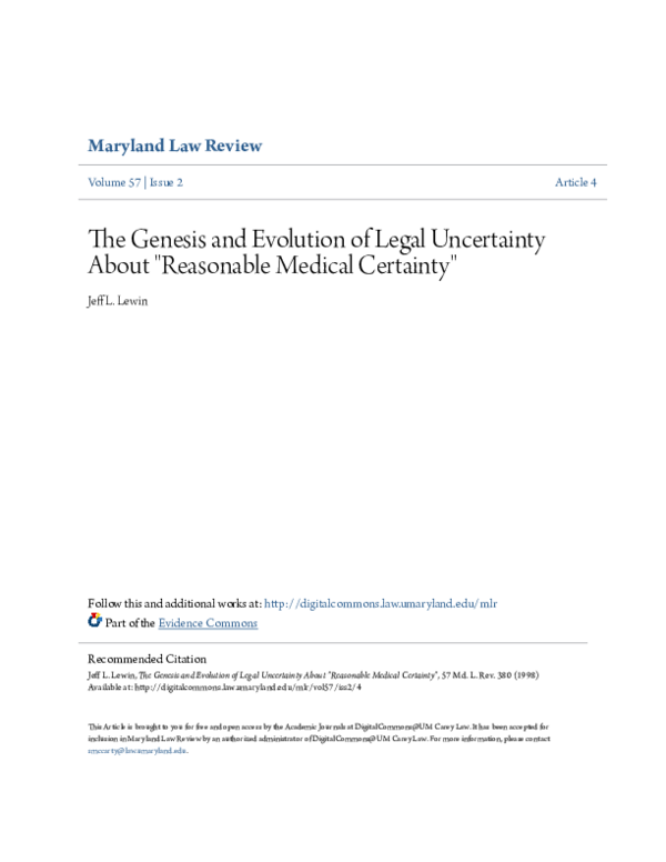 (PDF) The Genesis and Evolution of Legal Uncertainty About 
