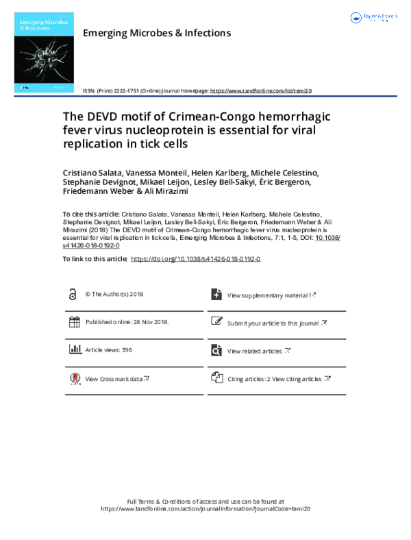 (PDF) The DEVD motif of Crimean-Congo hemorrhagic fever virus ...