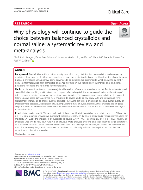 (PDF) Why physiology will continue to guide the choice between balanced ...