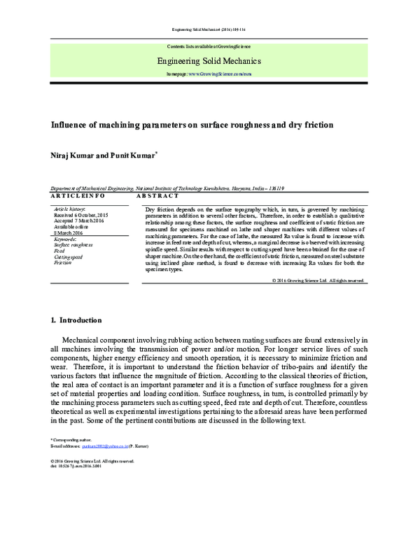 (PDF) Influence of Machining Parameters on Surface Roughness in WEDM ...