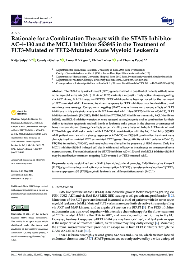 (PDF) Rationale for a Combination Therapy with the STAT5 Inhibitor AC-4 ...