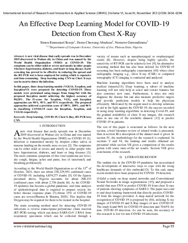 (PDF) An Effective Deep Learning Model for COVID-19 Detection from ...