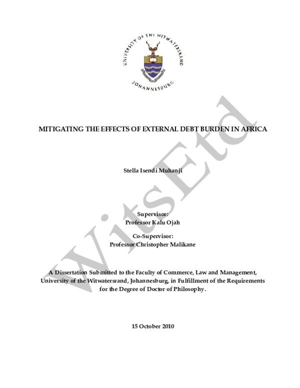 (PDF) Mitigating the effects of external debt burden in Africa
