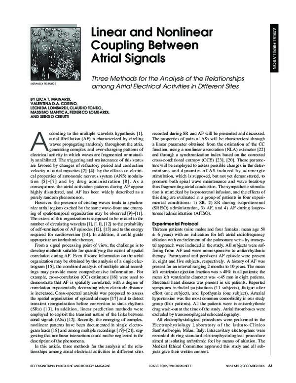 (PDF) Linear and nonlinear coupling between atrial signals. Three ...