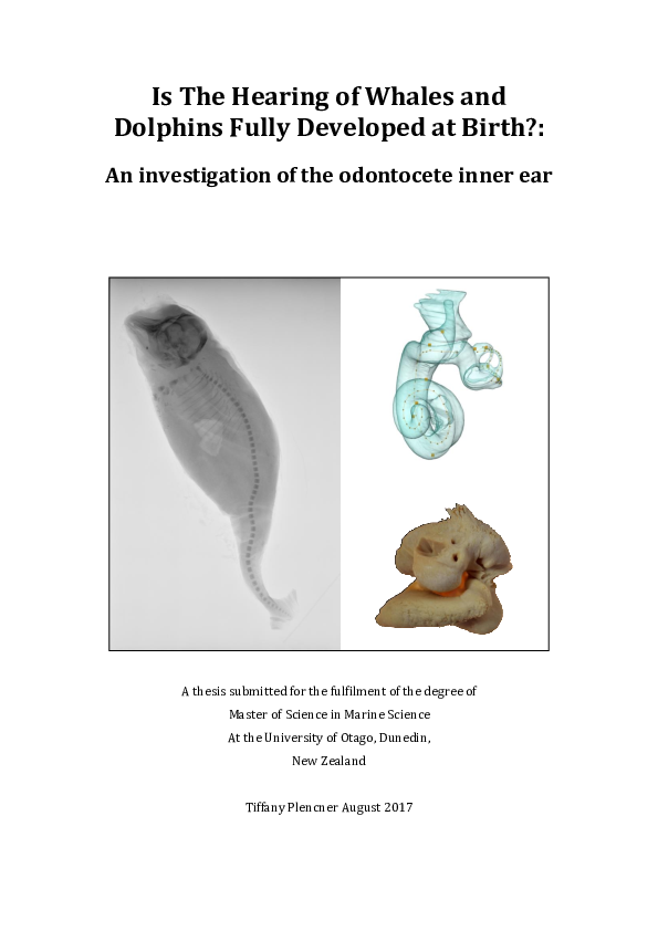 (PDF) Is The Hearing of Whales and Dolphins Fully Developed at Birth ...