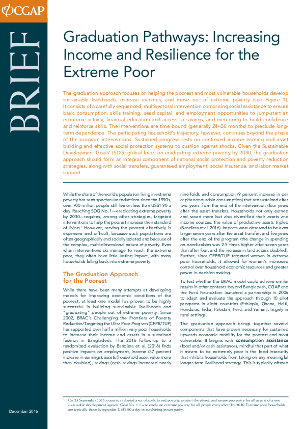 (PDF) Graduation pathways : increasing income and resilience for the ...