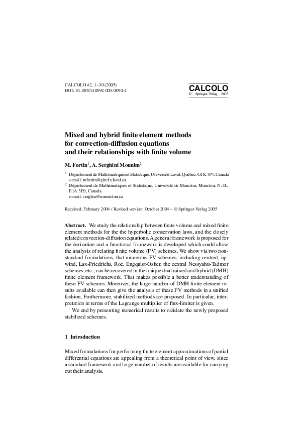  pdf mixed and hybrid finite element methods for convection diffusion