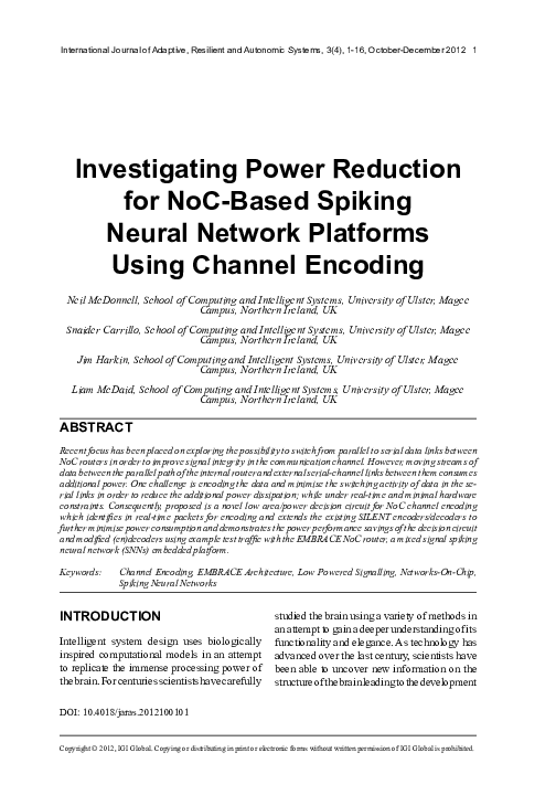 (PDF) Investigating Power Reduction for NoC-Based Spiking Neural ...