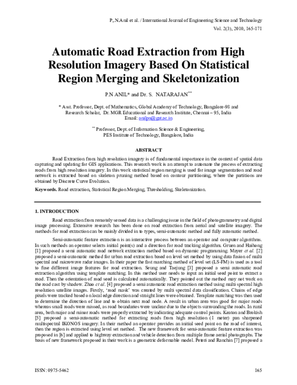 (PDF) Automatic Road Extraction from High Resolution Satellite Image ...