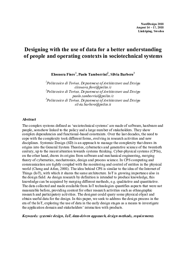 (PDF) Designing with the use of data for a better understanding of ...