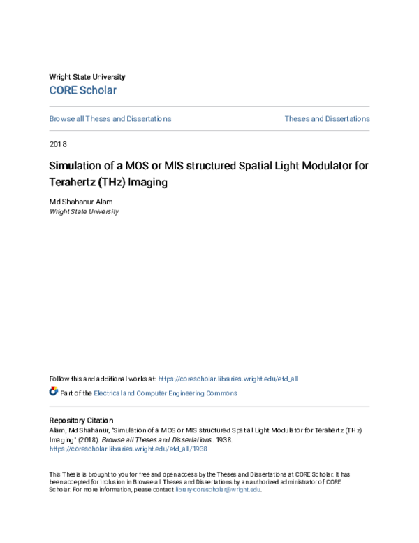 (PDF) Simulation of a MOS or MIS structured Spatial Light Modulator for ...