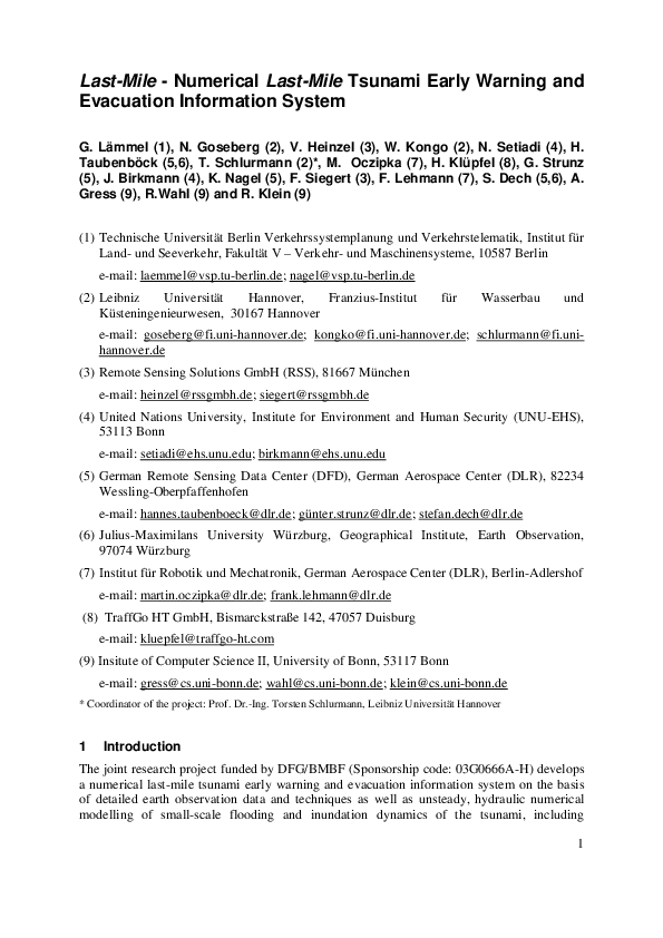 (PDF) LastMilenumerical lastmile Tsunami early warning and evacation information system