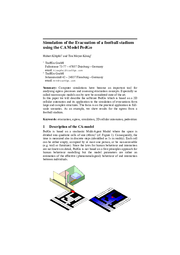 (PDF) Simulation of the Evacuation of a football stadium using the CA ...