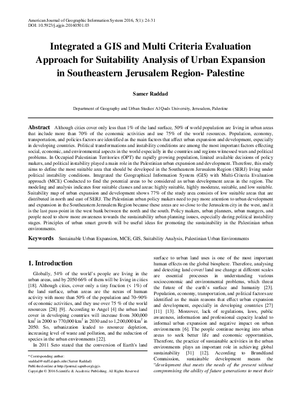 (PDF) Integrated a GIS and Multi Criteria Evaluation Approach for ...