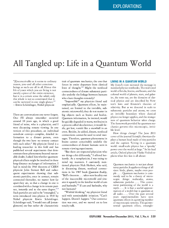 All Tangled up: Life in a Quantum World