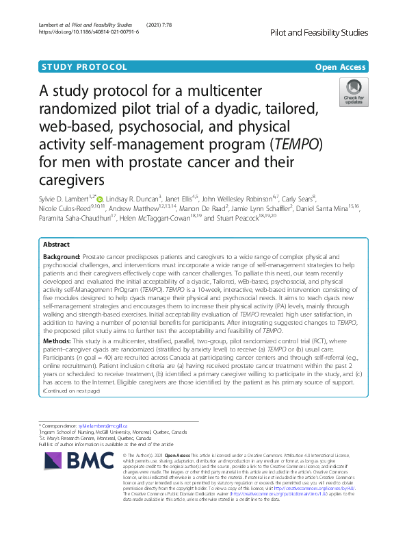 (PDF) A study protocol for a multicenter randomized pilot trial of a ...