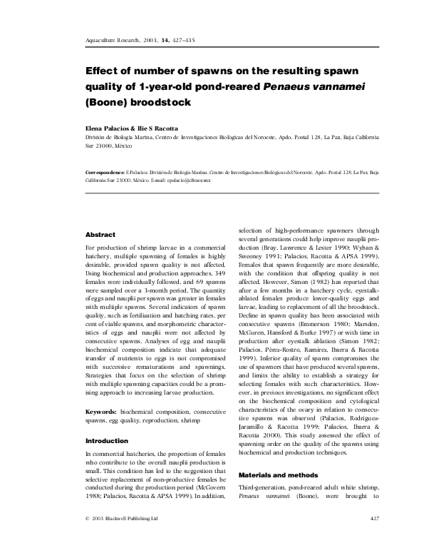 (PDF) Effect of number of spawns on the resulting spawn quality of 1 ...