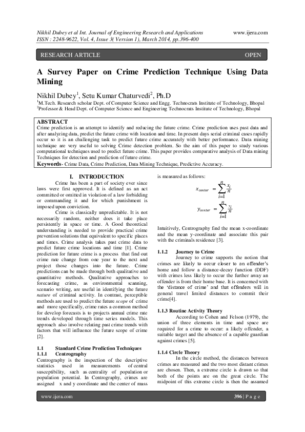(PDF) A Survey Paper on Crime Prediction Technique Using Data Mining